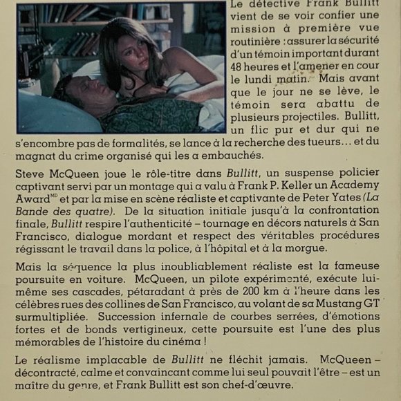 π2/$20πVINTAGE - Bullitt - VHS - French Version - Picture 9 of 11